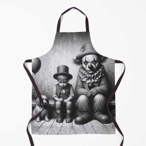 Item preview, Sad Boy Clown with a Dog - Whimsical Clowns designed and sold by MarinaFila.