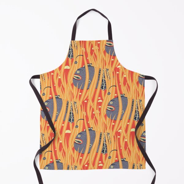 Item preview, Cute Deepwater anglerfish, Dark blue on orange background designed and sold by Alex  Blud.