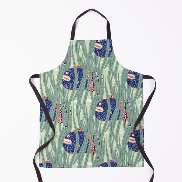 Item preview, Cute Deepwater anglerfish, Dark blue on green background designed and sold by Alex  Blud.