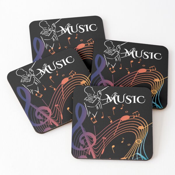 Item preview, Colorful Music Poster On A Black Background designed and sold by BrightrDayMusicArt.