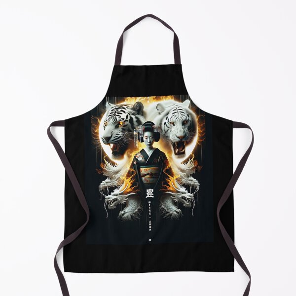 Item preview, Flames of Fate: Geisha, Dragon, and White Tiger designed and sold by Kookie Tarp.