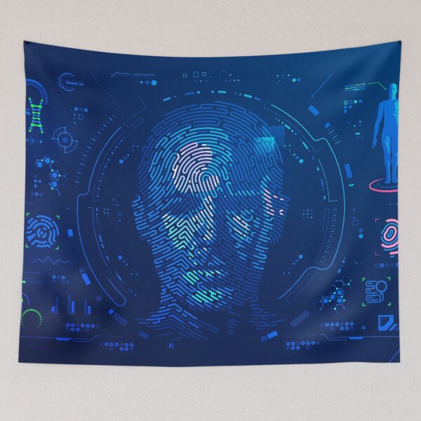 Item preview, digital forensic biometrics fingerprint face futuristic interface designed and sold by NiamLab.
