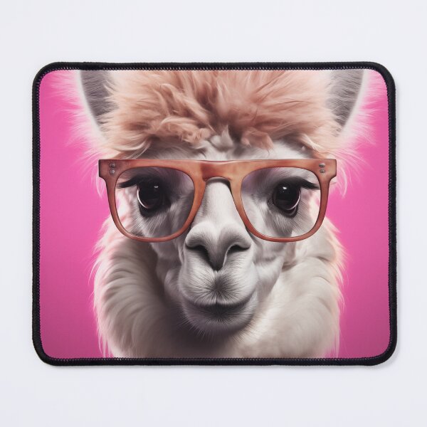 Item preview, Funny alpaca with glasses. Animal art. Pink designed and sold by GiriaGallery.