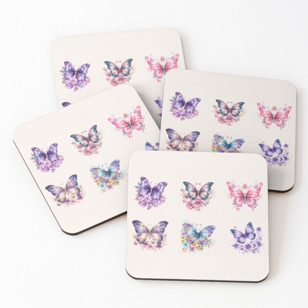 Item preview, Butterfly bundle - 6 pieces set of purple pink butterflies designed and sold by EmeraldeaArt.