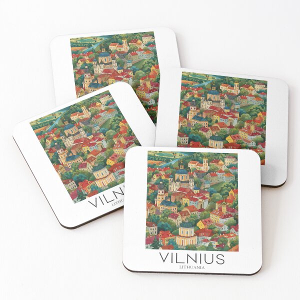 Item preview, A Pop Art Travel Print of Vilnius - Lithuania  designed and sold by StudioRedKoala.