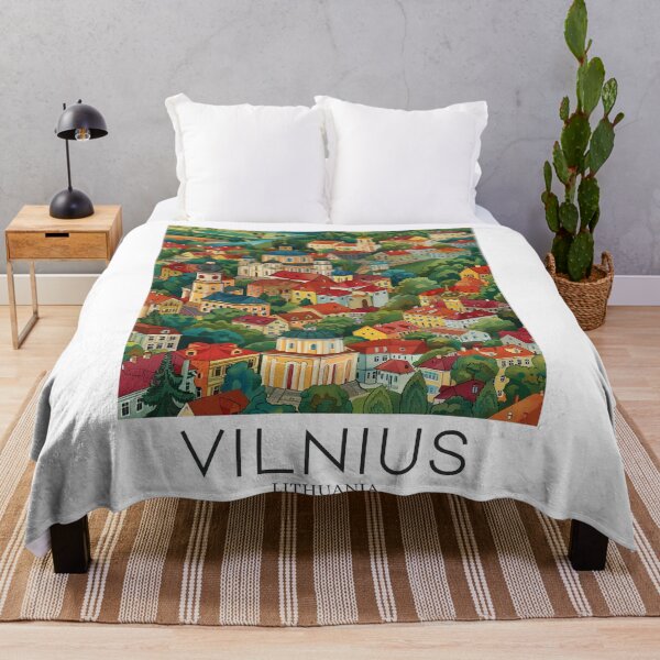 Item preview, A Pop Art Travel Print of Vilnius - Lithuania  designed and sold by StudioRedKoala.
