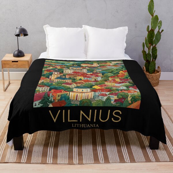Item preview, A Pop Art Travel Print of Vilnius - Lithuania  designed and sold by StudioRedKoala.