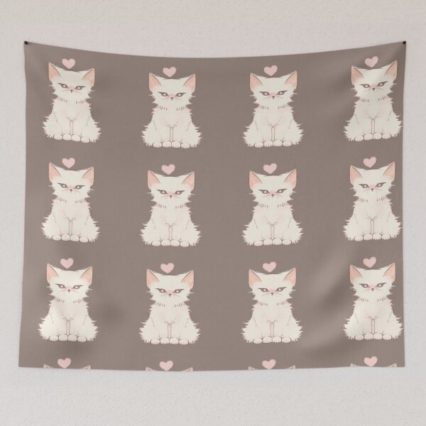 Item preview, Cat with pink heart designed and sold by Catdrama.