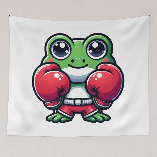 Item preview, Leap into Style: Boxing Frog Tattoos with Gloves designed and sold by Martial-Art-23.