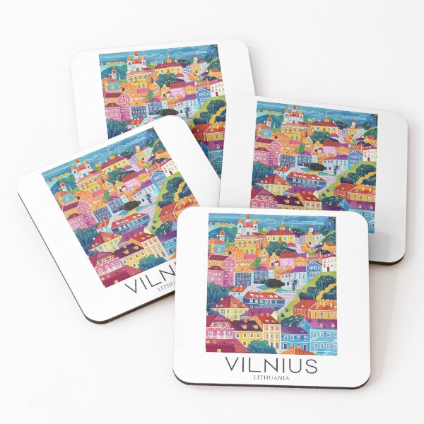 Item preview, A Pop Art Travel Print of Vilnius - Lithuania  designed and sold by StudioRedKoala.