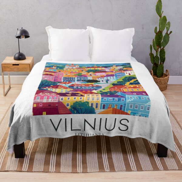 Item preview, A Pop Art Travel Print of Vilnius - Lithuania  designed and sold by StudioRedKoala.
