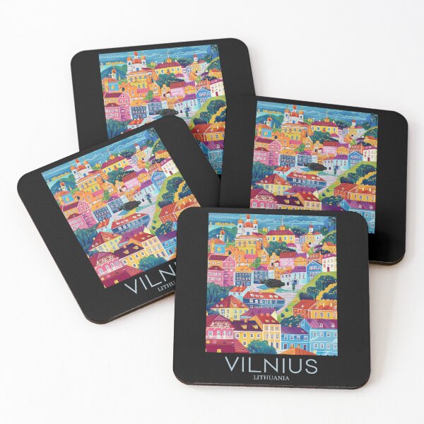 Item preview, A Pop Art Travel Print of Vilnius - Lithuania  designed and sold by StudioRedKoala.