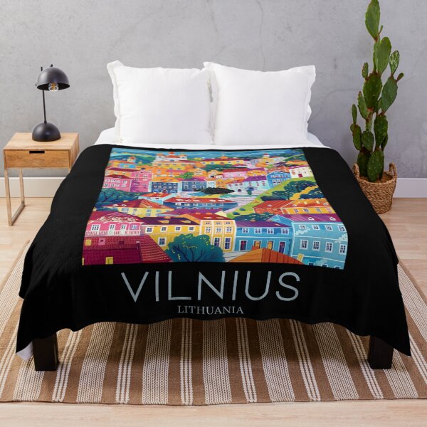 Item preview, A Pop Art Travel Print of Vilnius - Lithuania  designed and sold by StudioRedKoala.