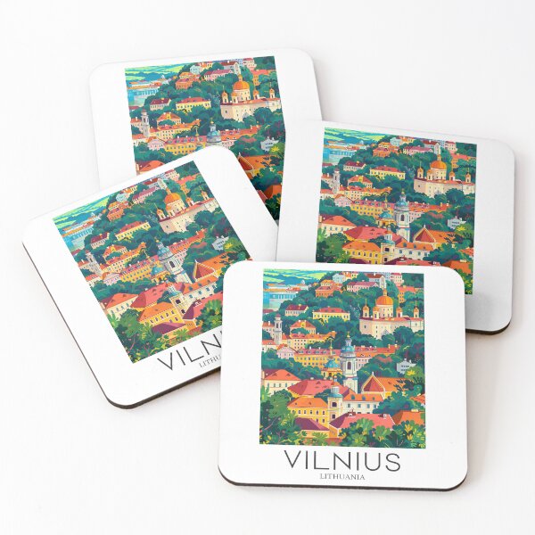 Item preview, A Pop Art Travel Print of Vilnius - Lithuania  designed and sold by StudioRedKoala.