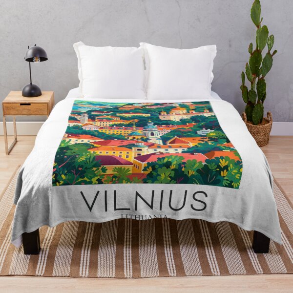 Item preview, A Pop Art Travel Print of Vilnius - Lithuania  designed and sold by StudioRedKoala.