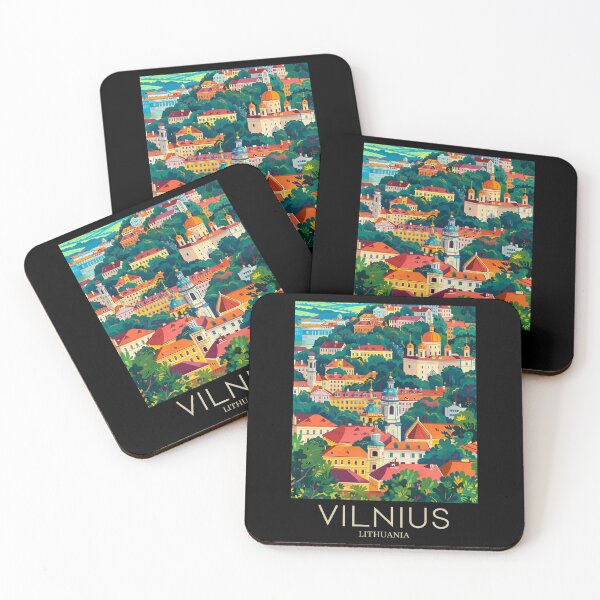 Item preview, A Pop Art Travel Print of Vilnius - Lithuania  designed and sold by StudioRedKoala.