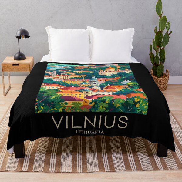 Item preview, A Pop Art Travel Print of Vilnius - Lithuania  designed and sold by StudioRedKoala.