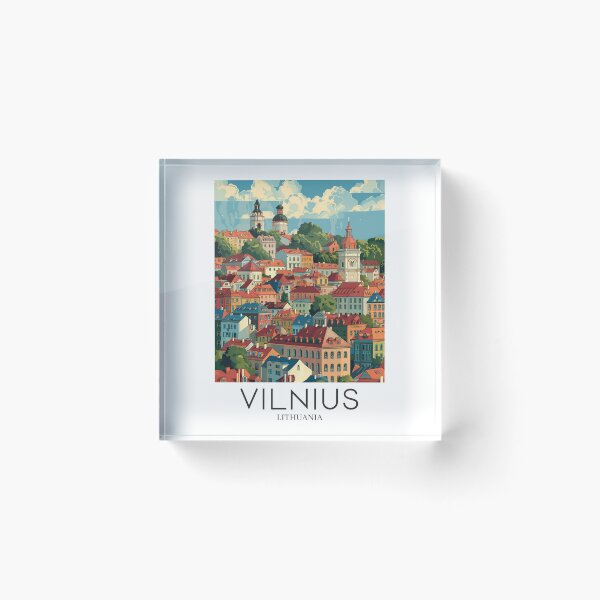 Item preview, A Pop Art Travel Print of Vilnius - Lithuania  designed and sold by StudioRedKoala.