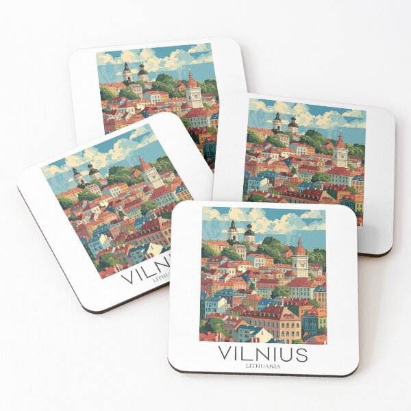 Item preview, A Pop Art Travel Print of Vilnius - Lithuania  designed and sold by StudioRedKoala.
