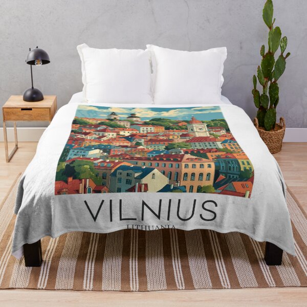 Item preview, A Pop Art Travel Print of Vilnius - Lithuania  designed and sold by StudioRedKoala.