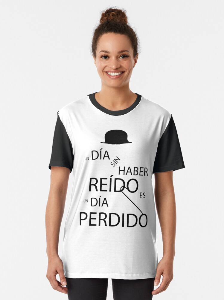 Vista alternativa de Camiseta gráfica Un día sin haber reído es un día perdido, Charlot