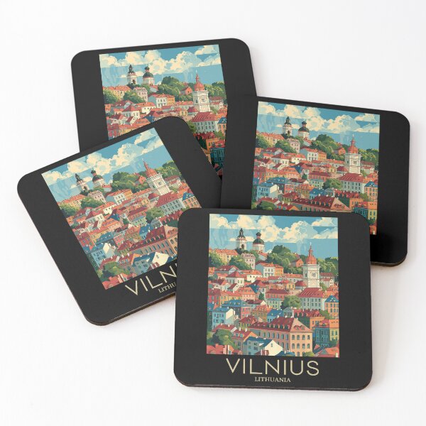 Item preview, A Pop Art Travel Print of Vilnius - Lithuania  designed and sold by StudioRedKoala.