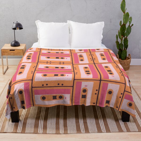 Item preview, Cute Orange and Pink Audio Cassette Tape Pattern designed and sold by kapotka.