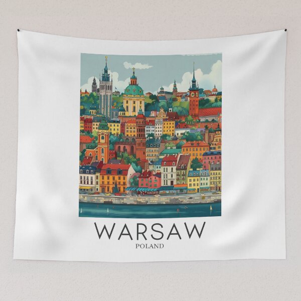 Item preview, A Pop Art Travel Print of Warsaw - Poland  designed and sold by StudioRedKoala.