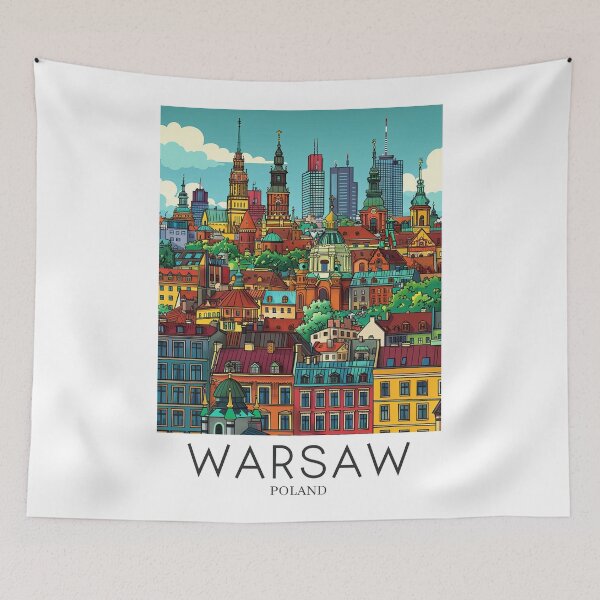 Item preview, A Pop Art Travel Print of Warsaw - Poland  designed and sold by StudioRedKoala.
