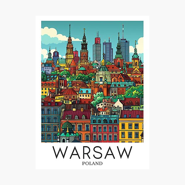 Item preview, A Pop Art Travel Print of Warsaw - Poland  designed and sold by StudioRedKoala.