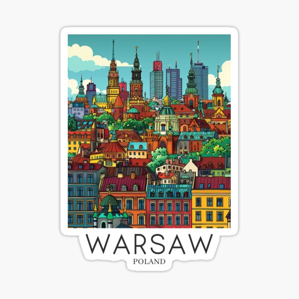 Item preview, A Pop Art Travel Print of Warsaw - Poland  designed and sold by StudioRedKoala.