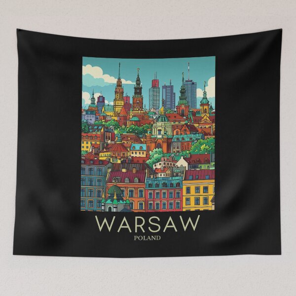 Item preview, A Pop Art Travel Print of Warsaw - Poland  designed and sold by StudioRedKoala.