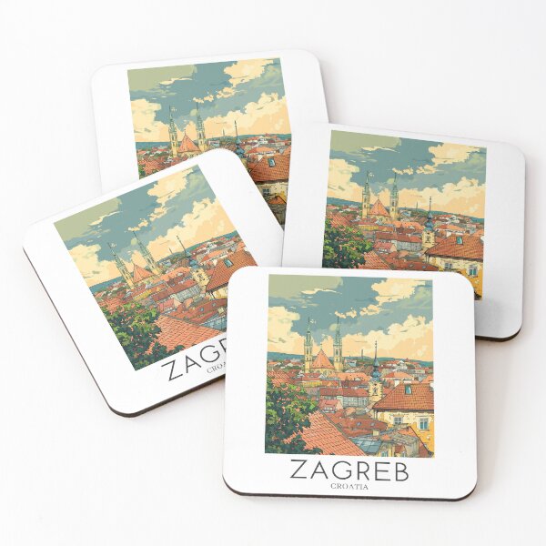 Item preview, A Pop Art Travel Print of Zagreb - Croatia  designed and sold by StudioRedKoala.