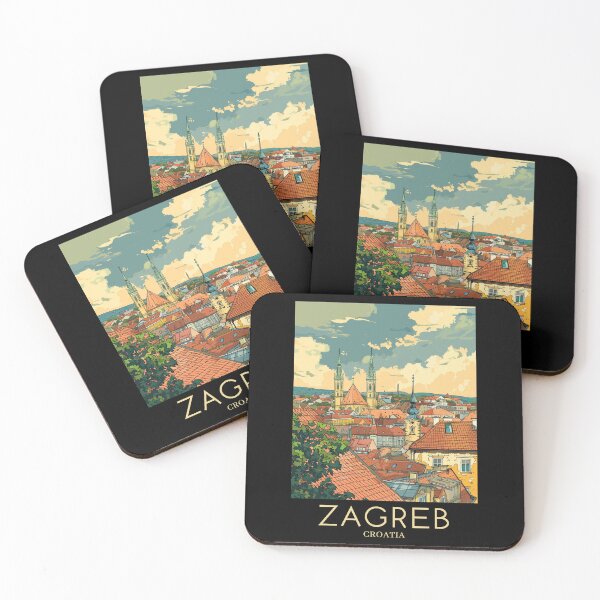 Item preview, A Pop Art Travel Print of Zagreb - Croatia  designed and sold by StudioRedKoala.