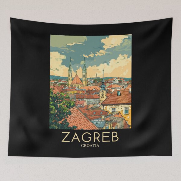 Item preview, A Pop Art Travel Print of Zagreb - Croatia  designed and sold by StudioRedKoala.
