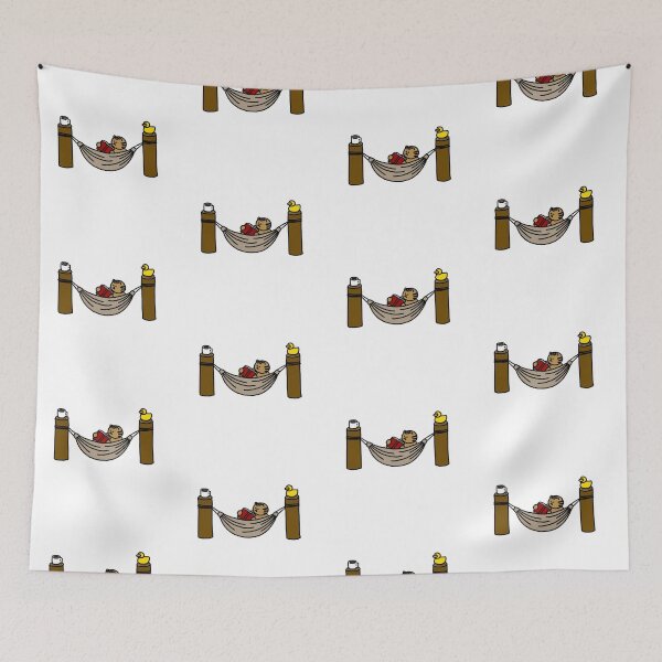 Item preview, a Cat in the hammock and a Duck on the tree designed and sold by superbaechoo.