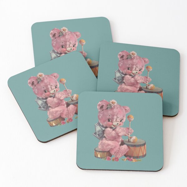 Item preview, Pink Drumming Bear designed and sold by The kitschy Citrus.