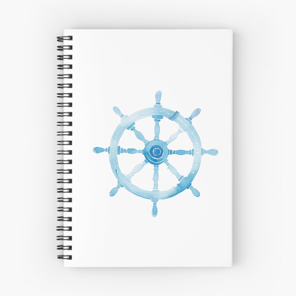 Item preview, Elegant Ship Wheel Watercolor Design in Light Blue for Nautical Decor designed and sold by WishMerge.