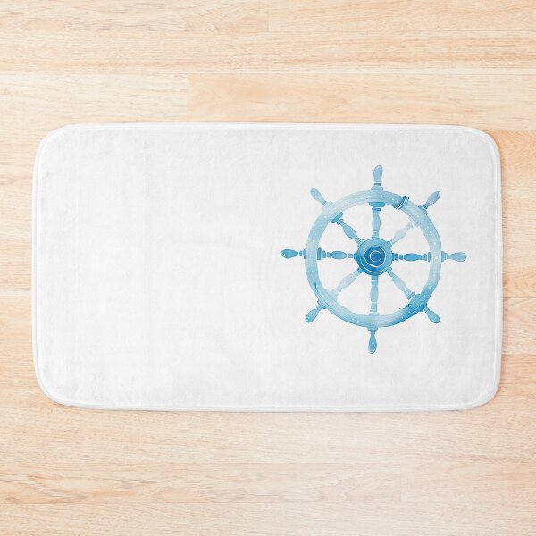 Item preview, Elegant Ship Wheel Watercolor Design in Light Blue for Nautical Decor designed and sold by WishMerge.