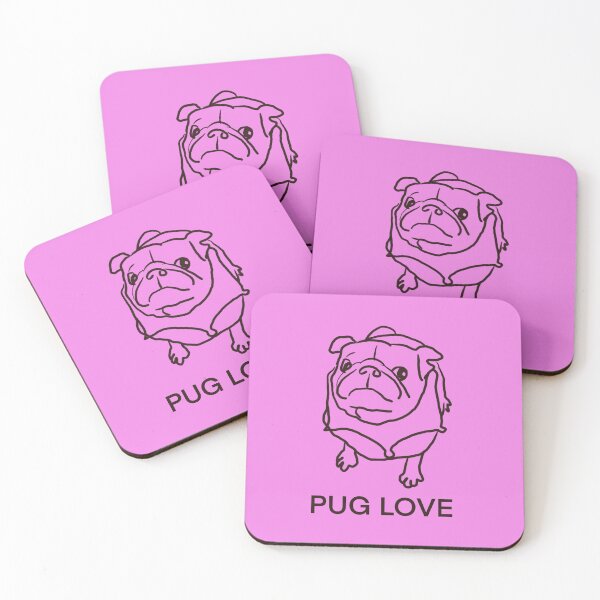 Item preview, PUG LOVE pink designed and sold by MonicaArtist.