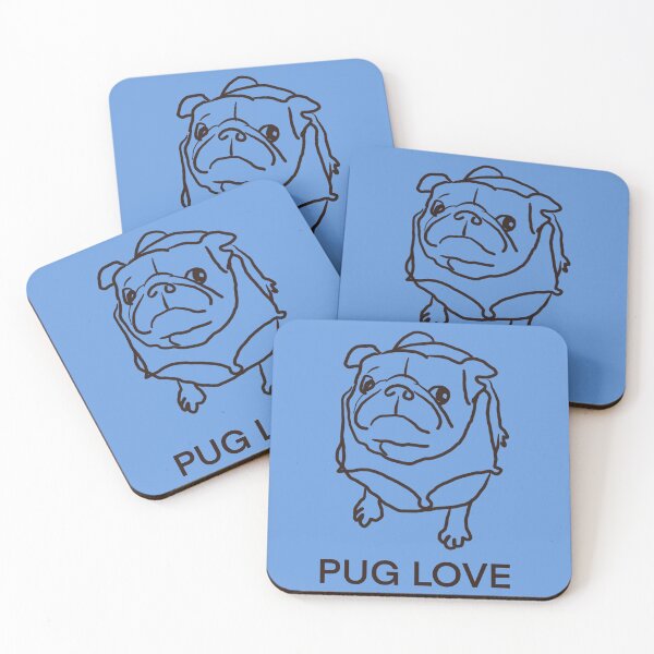 Item preview, PUG LOVE blue designed and sold by MonicaArtist.