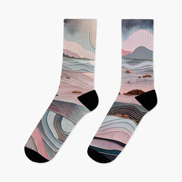 Item preview, Sunset Ocean Geometric Modern Abstract Surreal Pink designed and sold by ShaViArt.