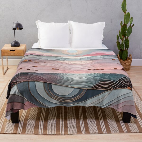 Item preview, Sunset Ocean Geometric Modern Abstract Surreal Pink designed and sold by ShaViArt.