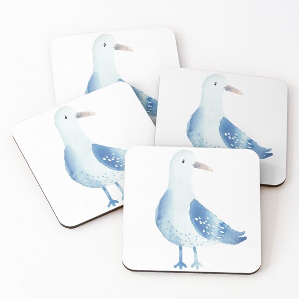 Item preview, Charming Seagull Watercolor Design in Light Blue for Coastal Decor designed and sold by WishMerge.