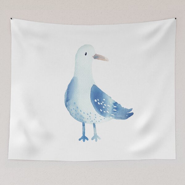 Item preview, Charming Seagull Watercolor Design in Light Blue for Coastal Decor designed and sold by WishMerge.