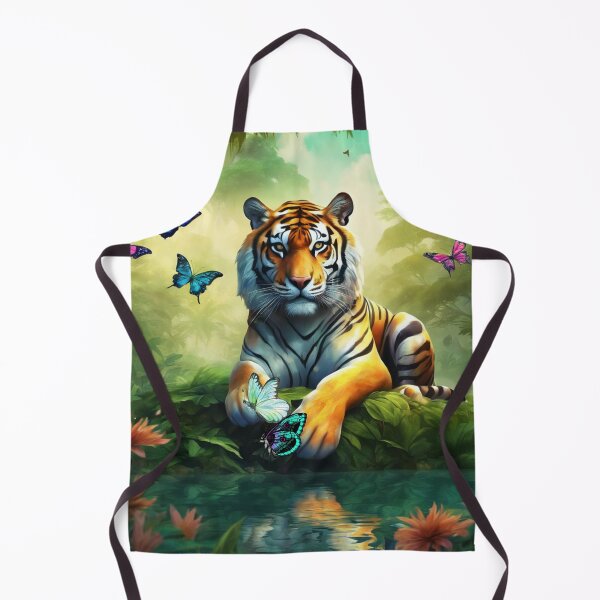 Item preview, Tiger and butterfly, plants, flowers, nature, pagoda, China designed and sold by Sugar Wisdom .