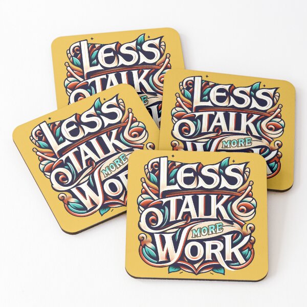 Item preview, Less Talk More Work, typography designed and sold by maxmaj.