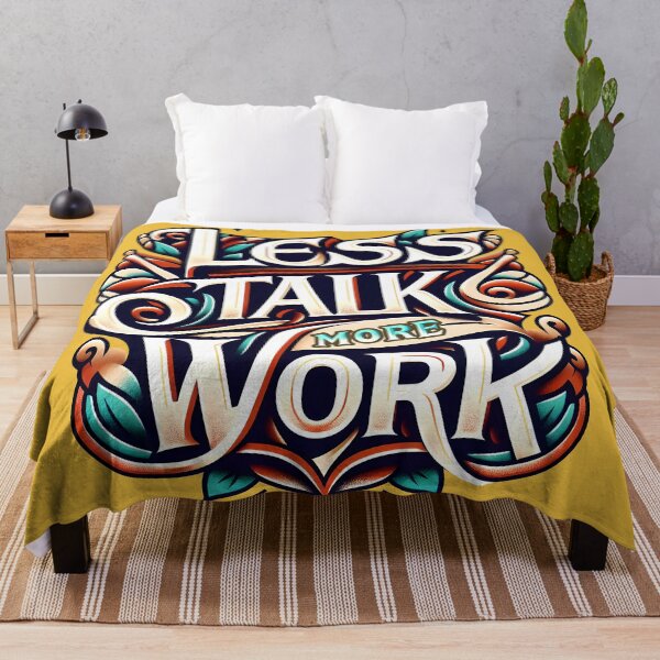 Item preview, Less Talk More Work, typography designed and sold by maxmaj.