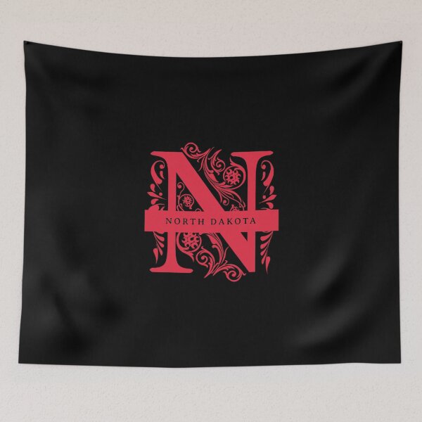 Item preview, North Dakota State Split Letter Monogram designed and sold by US States Merch.