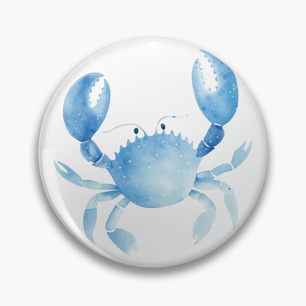 Item preview, Vibrant Blue Watercolor Crab Design for Coastal Decor designed and sold by WishMerge.